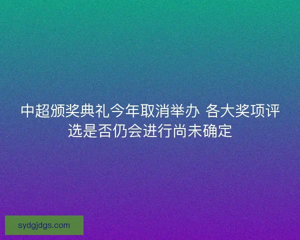 中超颁奖典礼今年取消举办 各大奖项评选是否仍会进行尚未确定 中超颁奖典礼今年取消举办 各大奖项评选是否仍会进行尚未确定
