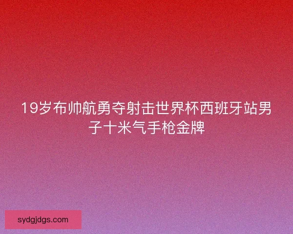 19岁布帅航勇夺射击世界杯西班牙站男子十米气手枪金牌 19岁布帅航勇夺射击世界杯西班牙站男子十米气手枪金牌
